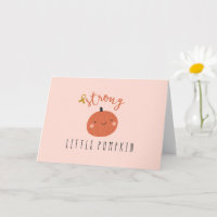 abóbora pequena forte. cartão de câncer infantil