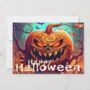 Abóbora sinistra de Halloween com Morcegos Arte de
