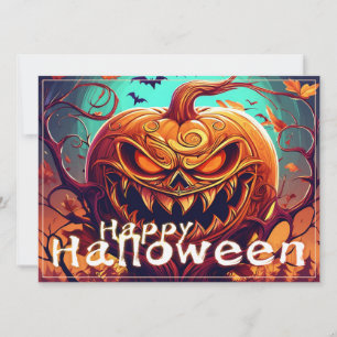 Abóbora sinistra de Halloween com Morcegos Arte de