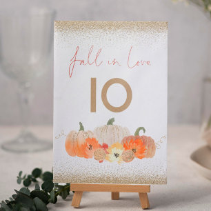 Abóboras Apaixonadas Número de Mesa de Casamento B