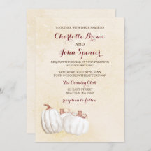 abóboras brancas caem convites de casamento de col