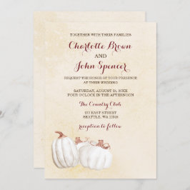 abóboras brancas caem convites de casamento de col