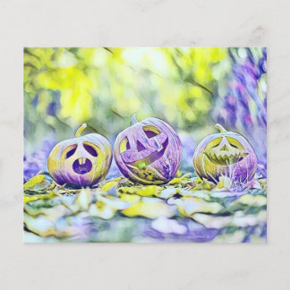 Abóboras de outono vintage cores de outono aquarel