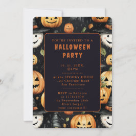 Abóboras e Monstros - Convite de Halloween