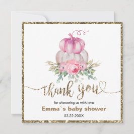 Abóboras Florais Rosa Outono obrigado