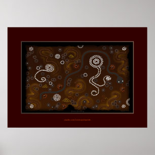 Aboriginal de Arte do Deserto Australiano Poster I