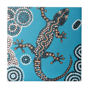Aboriginal espécie, geco, pintura de ponto,
