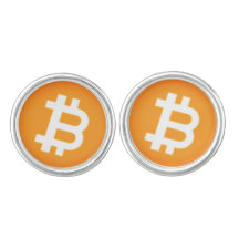 Botão de punho de Cryptocurrency Bitcoin