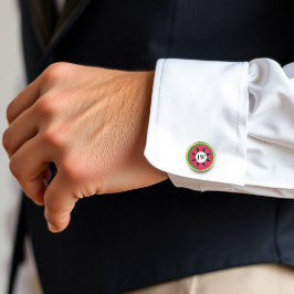 Abotoaduras Com Acabamento Dourado Watermelon Monogram