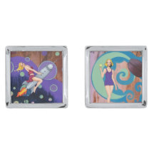 Botão de punho cósmicos do quadrado da beleza do