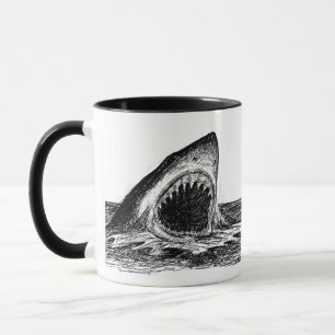 ABRA caneca do desenhista do tubarão branco das