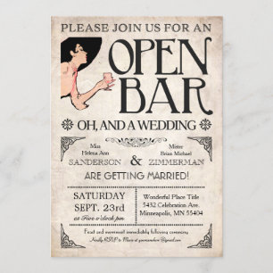 Abra convites do bar e de um casamento