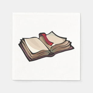 Abra os guardanapo de papel do livro