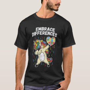 Abraça as Diferenças Camiseta de Unicórnio Dabbing