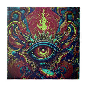 Abraça o Olho Visionário Abstrato Flaming Spirit