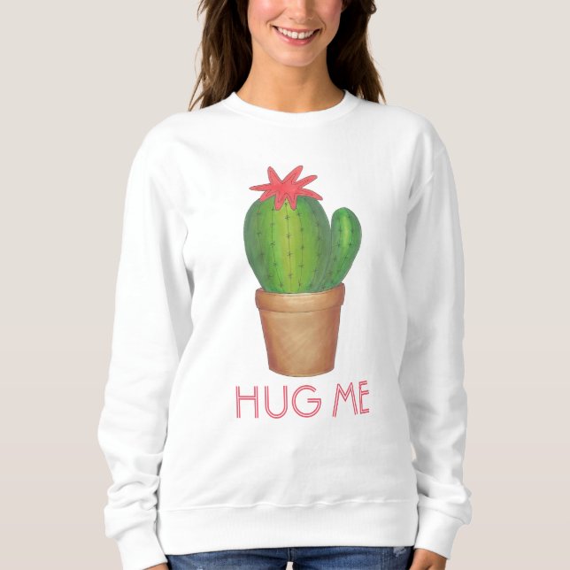 Abraçar-me a camiseta de flores de cactus com plan (Frente)