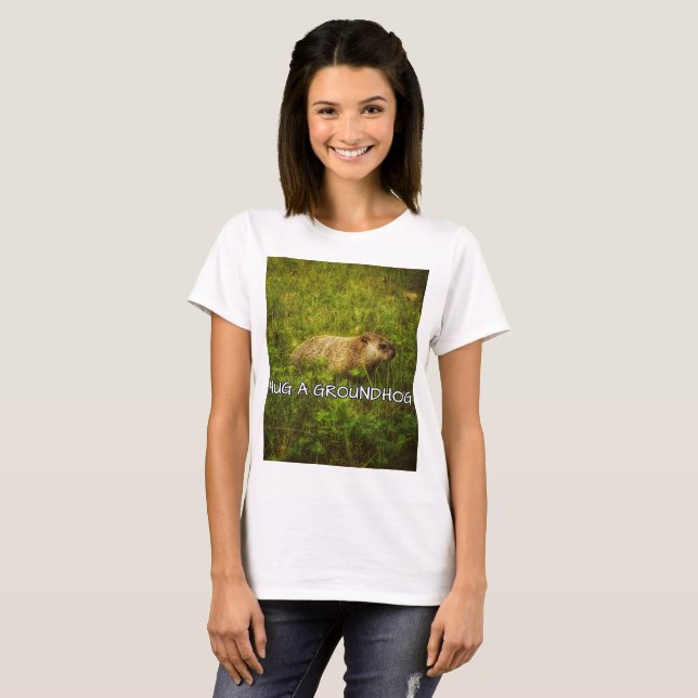 Abraçar uma camiseta de marmota (Frente Completa)