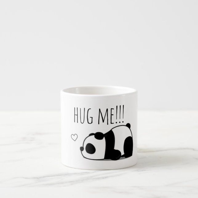 "Abraço" Caneca de Café de Cerâmica de Panda Minim (Frente)