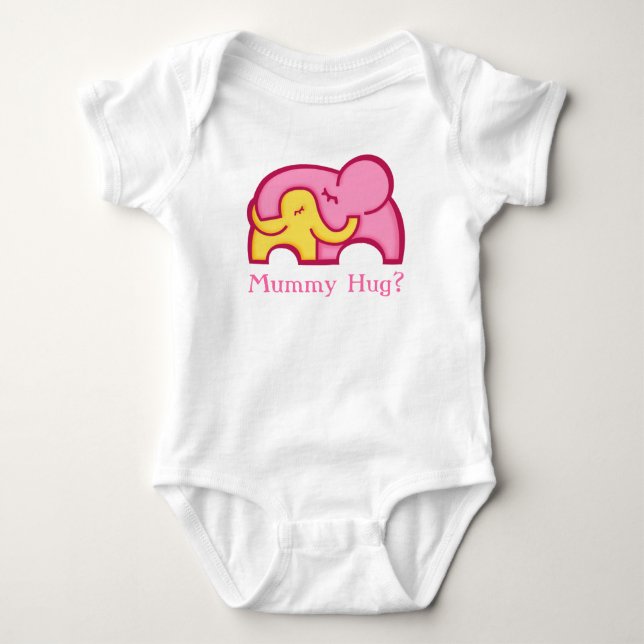 Abraço de mamãe? bebê e mamãe elefante camiseta do (Frente)