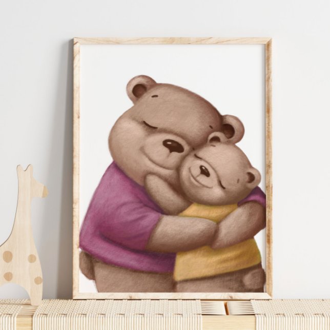 Abraço de Urso Papai em Aquarela | Impressão de Ur (Criador carregado)