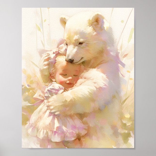 Abraço de Urso Polar com Poster de Parede para Ber (Frente)