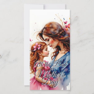 Abraço do Dia da Mãe em Estilo Floral de Aquarela