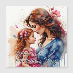 Abraço do Dia das Mães em Estilo Floral Aquarela