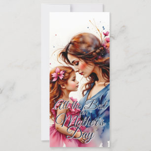 Abraço do Dia das Mães em Estilo Floral Aquarela