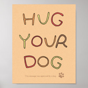 Abraço engraçado seu poster inspirado do cão do