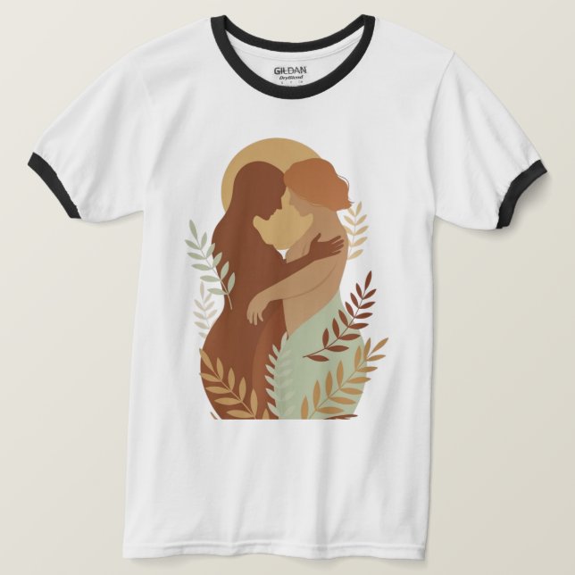 Abraço Etéreo Camiseta Artística - Minimalista  (Frente do Design)