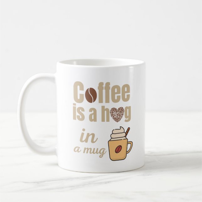 Abraço numa caneca amante de café engraçado (Esquerda)