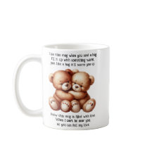 Abraço personalizado em ursinhos de caneca