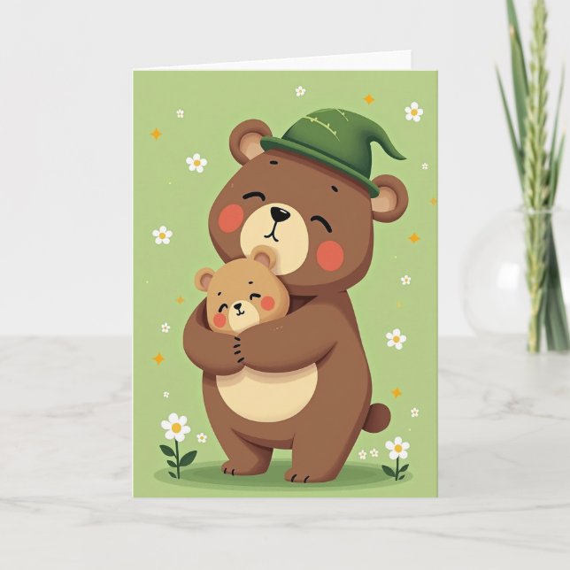 Abraços de Urso Cartão de Amor Familiar Fofo (Frente)