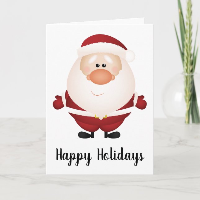 Abraços do cartão de saudação do Papai Noel (Frente)