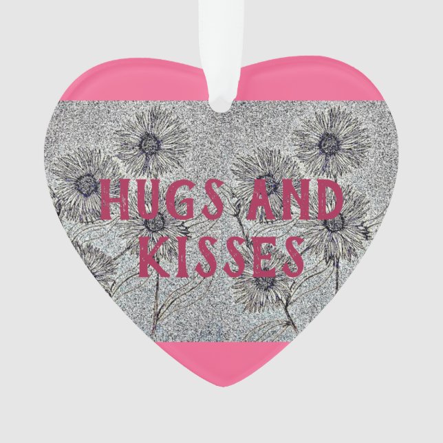 Abraços e Beijos Ornamento Acrílico (Frente)