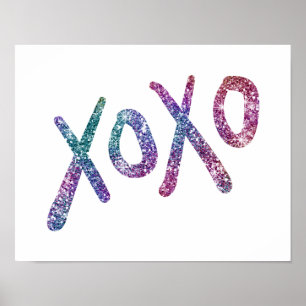 Abraços e poster Glittery dos beijos