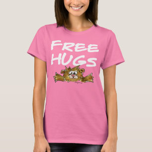 Abraços Gratuitos Texto Branco de Hamster T Camisa