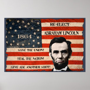 Abraham Lincoln 1864 Poster da Campanha Eleitoral