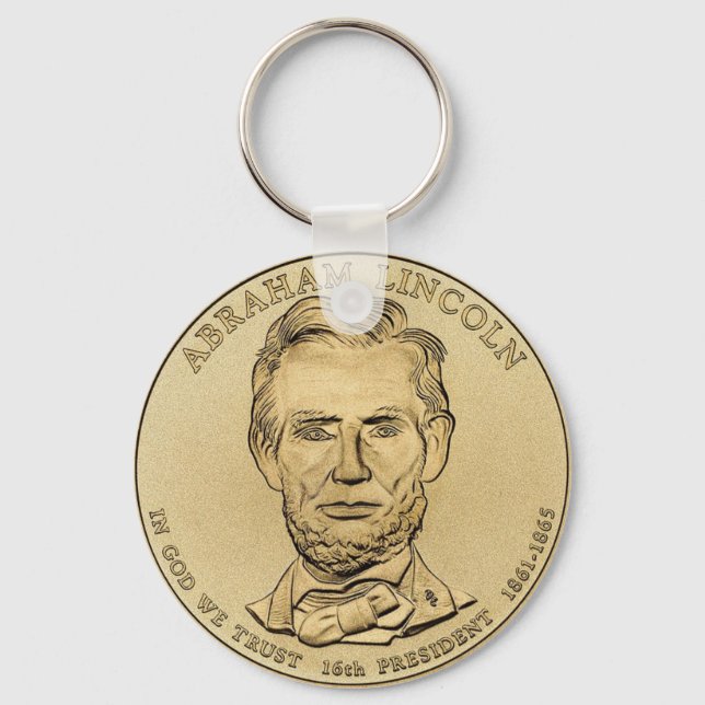 Abraham Lincoln $1 Chaveiro de Moedas Presidenciai (Frente)