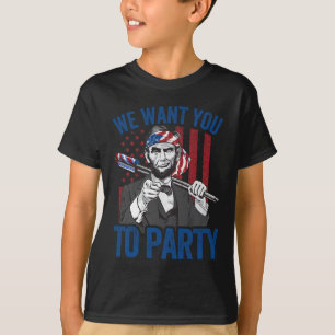 Abraham Lincoln 4º De Julho Camisas Homens America