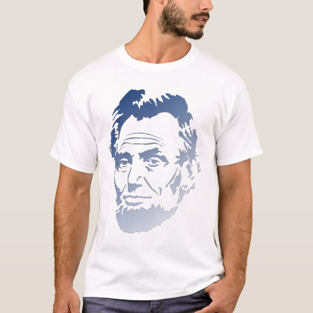 Abraham Lincoln de azul e branco - Camisa (Frente)