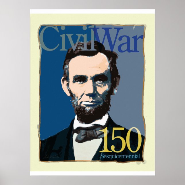 Abraham Lincoln Poster do 150º aniversário da Guer (Frente)