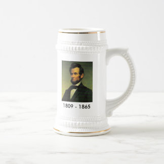 Abraham Lincoln que pinta a caneca de cerveja