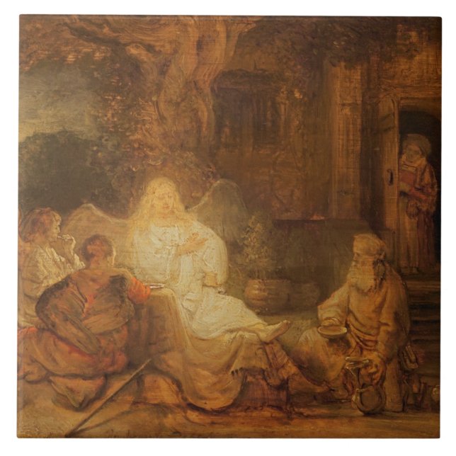 Abraham recebe os três anjos, 1646 (óleo no pa (Frente)