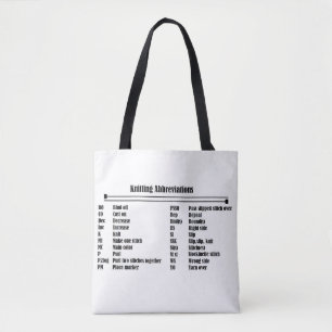 Abreviaturas de tricô - Marca de Tote