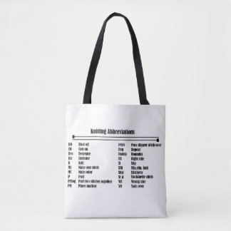 Abreviaturas de tricô - Marca de Tote