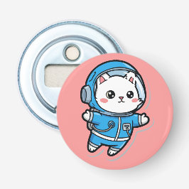 Abridor de Garrafa Botão Astronauta Gato Kawaii