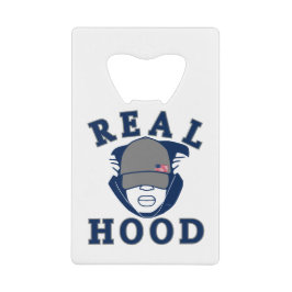 Abridor De Garrafa Cartão Em Forma De Crédito cara DE SANGUE DA cinza azul EM HOODIE