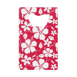 ABRIDOR DE GARRAFA CARTÃO EM FORMA DE CRÉDITO HAWAIIAN HULA (HIBISCUS) RED