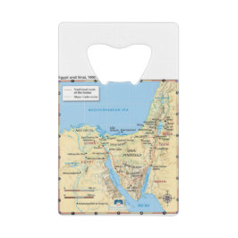 Abridor De Garrafa Cartão Em Forma De Crédito Mapa do êxodo Egipto e Sinai 1400 a de Moses B